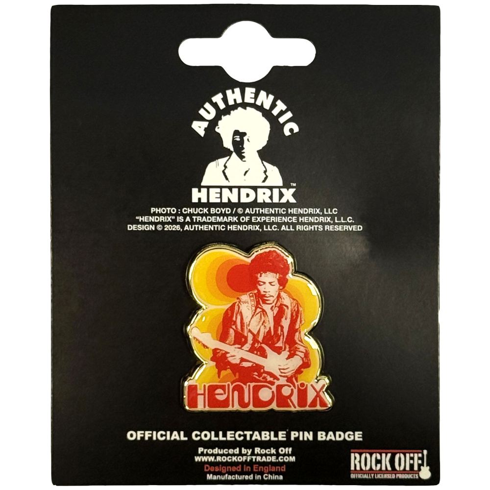 Jimi Hendrix - Jimi & Guitar Pin - Yellow/Red